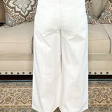 Main Character Wide Leg Crop Pants Ivory