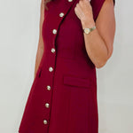 Regal Charm Sleeveless Button Front Dress - Jessi Jayne Boutique
