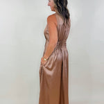 Mocha Faux Leather Midi Dress - Jessi Jayne Boutique