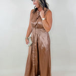 Mocha Faux Leather Midi Dress - Jessi Jayne Boutique