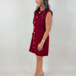Regal Charm Sleeveless Button Front Dress - Jessi Jayne Boutique