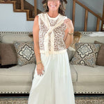 Natural Wide Leg Crop Linen Pants - Jessi Jayne Boutique