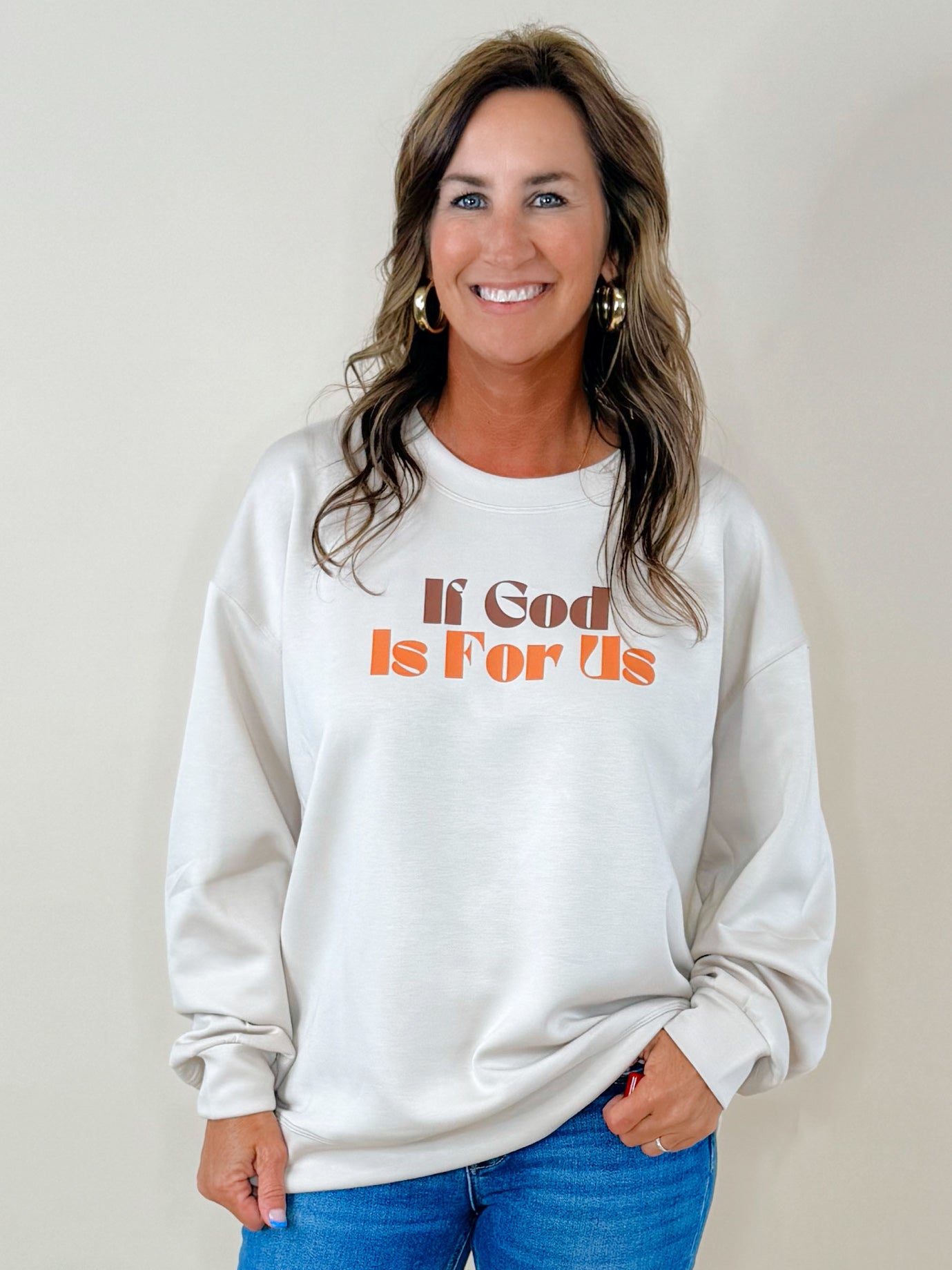 If God Is For Us Sweatshirt - Jessi Jayne Boutique