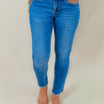 Thinking About Me Vervet Mid Rise Raw Hem Crop Skinny Jeans - Jessi Jayne Boutique