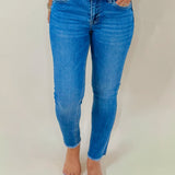 Thinking About Me Vervet Mid Rise Raw Hem Crop Skinny Jeans - Jessi Jayne Boutique