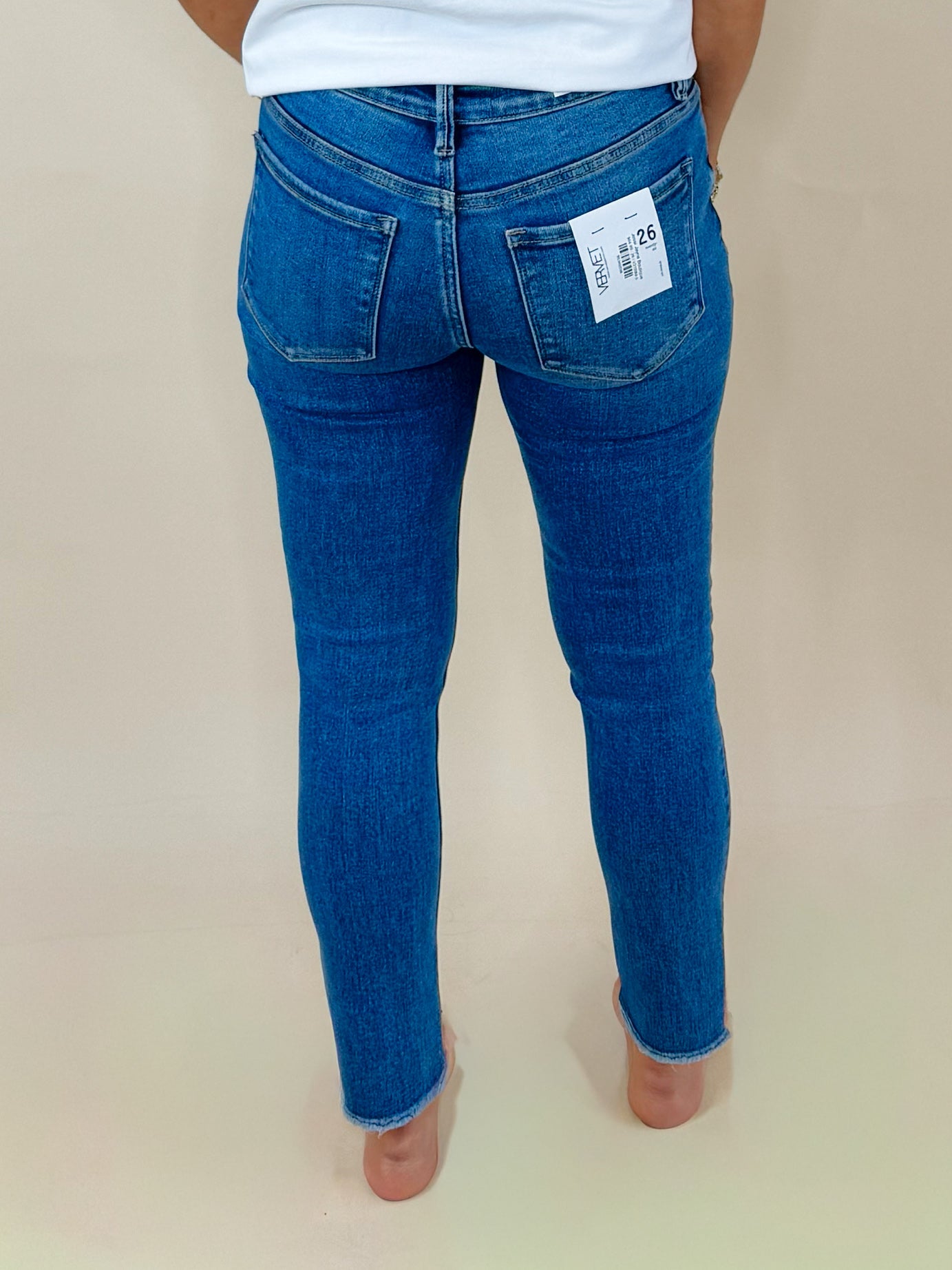 Thinking About Me Vervet Mid Rise Raw Hem Crop Skinny Jeans - Jessi Jayne Boutique