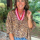 Wild Side Varsity Trim Top