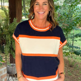 Retro Rhythm Stripe Sweater Top