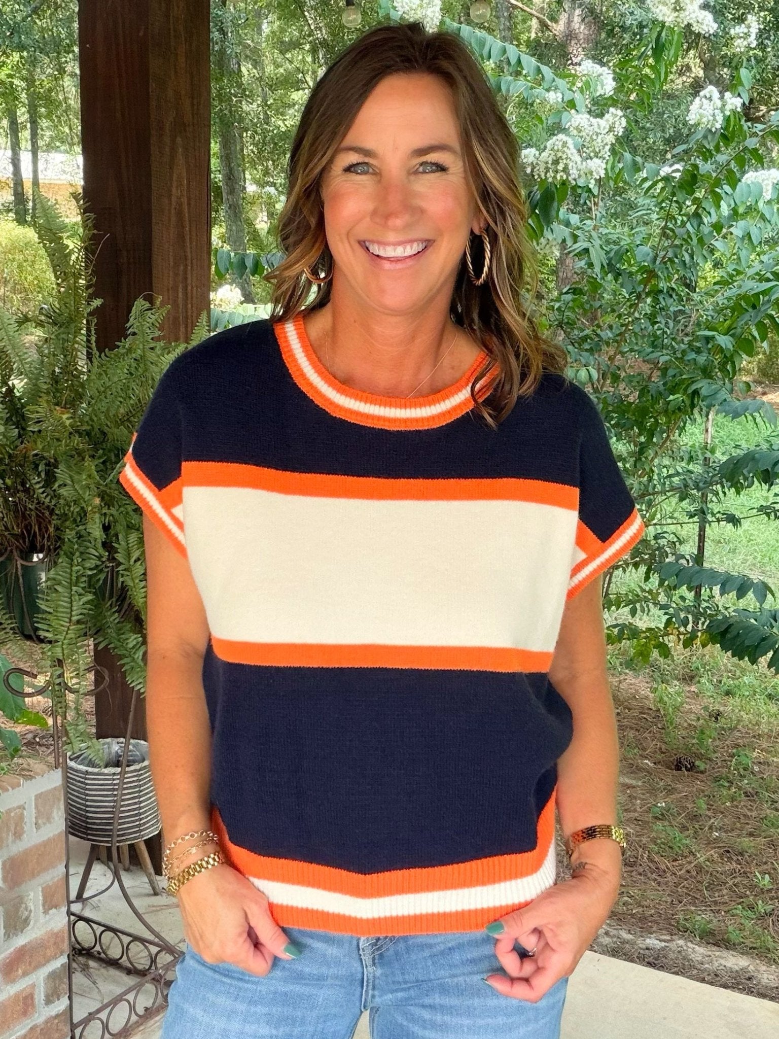 Retro Rhythm Stripe Sweater Top - Jessi Jayne Boutique