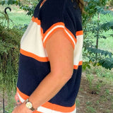Retro Rhythm Stripe Sweater Top