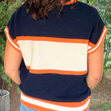 Retro Rhythm Stripe Sweater Top