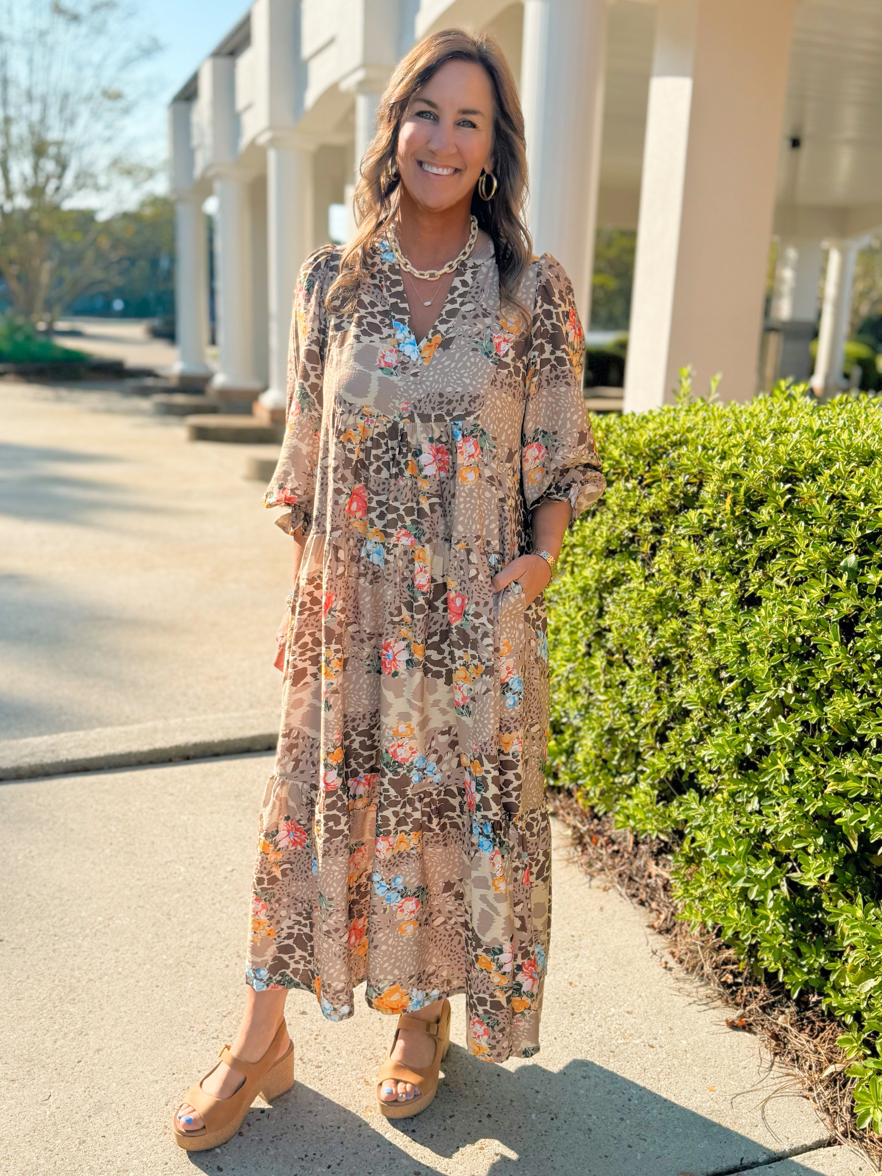 Safari Bloom Midi Dress - Jessi Jayne Boutique