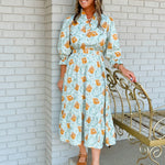 Harvest Muse Abstract Print Midi Dress - Jessi Jayne Boutique