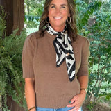 Cocoa Cloud Puff Sleeve Sweater Top