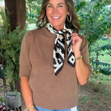 Cocoa Cloud Puff Sleeve Sweater Top