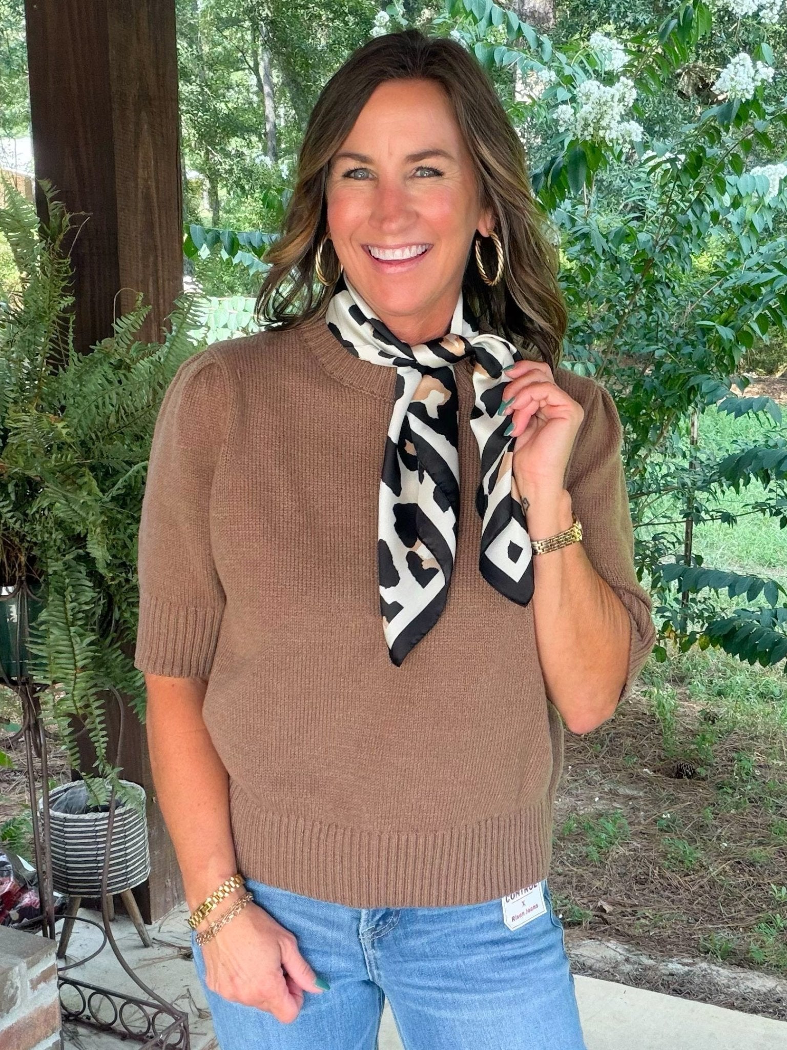 Cocoa Cloud Puff Sleeve Sweater Top - Jessi Jayne Boutique
