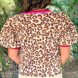 Pink Prowl Puff Sleeve Sweater Top