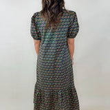 Twilight Petals Puff Sleeve Midi Dress - Jessi Jayne Boutique