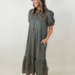 Twilight Petals Puff Sleeve Midi Dress - Jessi Jayne Boutique