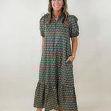 Twilight Petals Puff Sleeve Midi Dress - Jessi Jayne Boutique