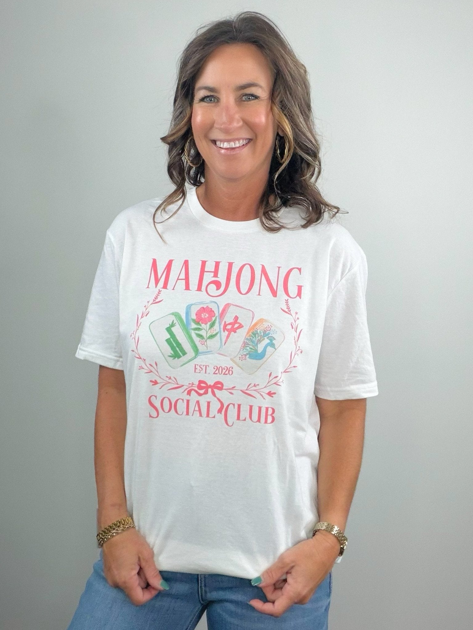 Mahjong Social Club Graphic Tee - Jessi Jayne Boutique