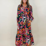 Midnight Garden Paisley Midi Dress - Jessi Jayne Boutique
