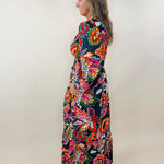 Midnight Garden Paisley Midi Dress - Jessi Jayne Boutique