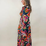 Midnight Garden Paisley Midi Dress - Jessi Jayne Boutique