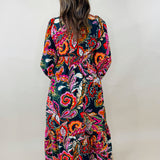 Midnight Garden Paisley Midi Dress - Jessi Jayne Boutique