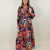 Midnight Garden Paisley Midi Dress - Jessi Jayne Boutique
