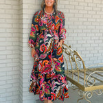 Midnight Garden Paisley Midi Dress - Jessi Jayne Boutique