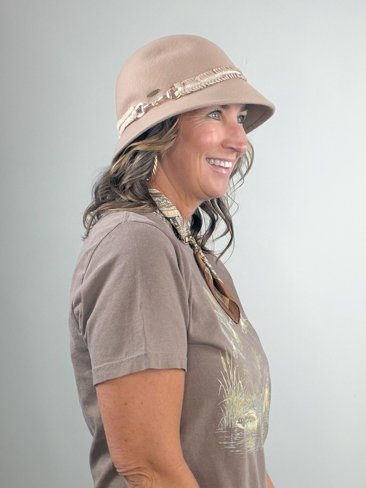 Fringe Band Wool Felt Cloche Hat - Jessi Jayne Boutique