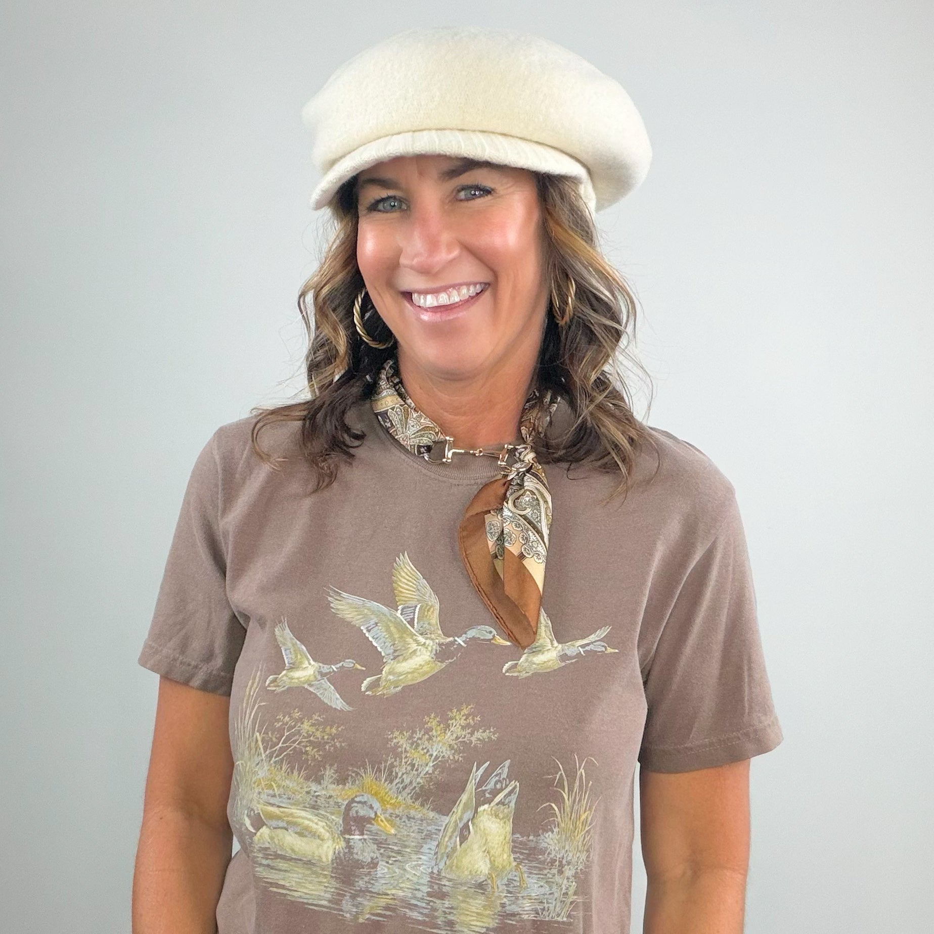 Ivory Wool Baker Cap - Jessi Jayne Boutique