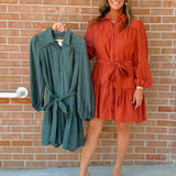 Autumn Stroll Crinkle Tiered Mini Dress - Jessi Jayne Boutique