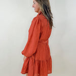 Autumn Stroll Crinkle Tiered Mini Dress - Jessi Jayne Boutique