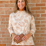 Autumn Sketch Mock Neck Top - Jessi Jayne Boutique