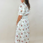 Botanical Print Puff Sleeve Midi Dress - Jessi Jayne Boutique