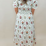 Botanical Print Puff Sleeve Midi Dress - Jessi Jayne Boutique