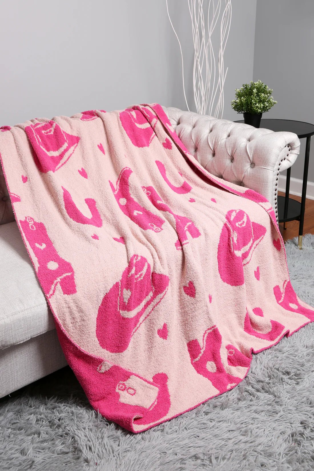 Cowgirl/Cowboy Pink Comfy Luxe Throw - Jessi Jayne Boutique