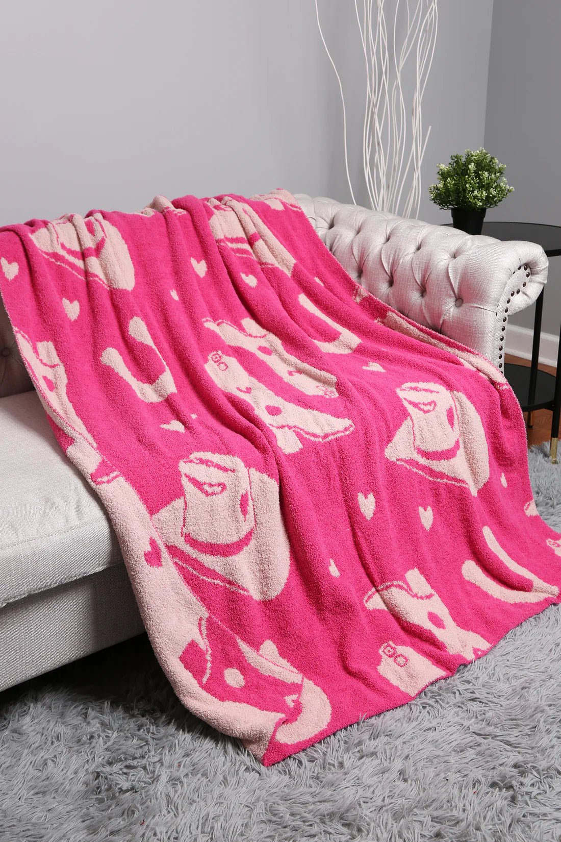Cowgirl/Cowboy Pink Comfy Luxe Throw - Jessi Jayne Boutique