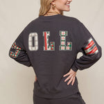 Holly Jolly Patch Charcoal Sweatshirt - Jessi Jayne Boutique