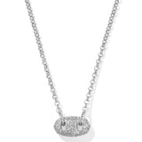 Kendra Scott Bailey Pave White Crystal RHOD Short Pendant Necklace