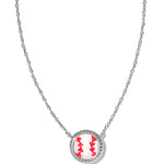 Kendra Scott Baseball Rhod Short Pendant Necklace in Ivory Mother - of - Pearl Necklace - Jessi Jayne Boutique