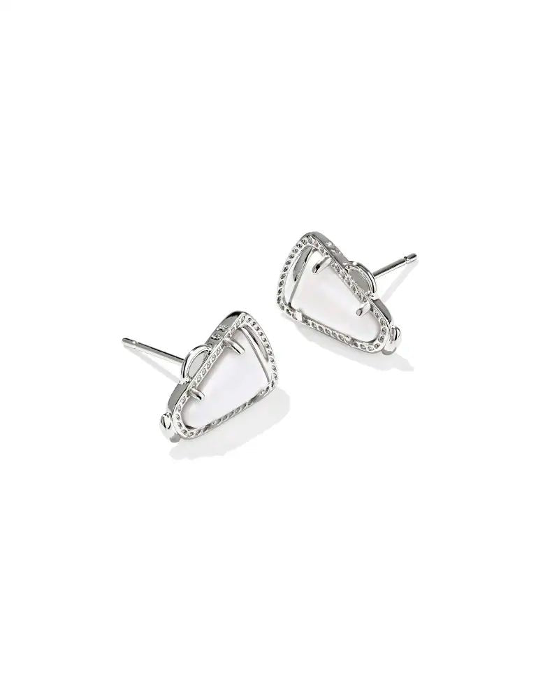 Kendra Scott Silver White MOP Cheer Stud Earrings - Jessi Jayne Boutique