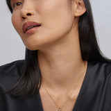 Crystal Letter C Gold Short Pendant Necklace in White Crystal