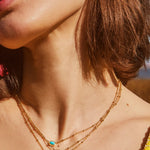 Kendra Scott Mini Elisa Gold Dichroic Glass Necklace - Jessi Jayne Boutique