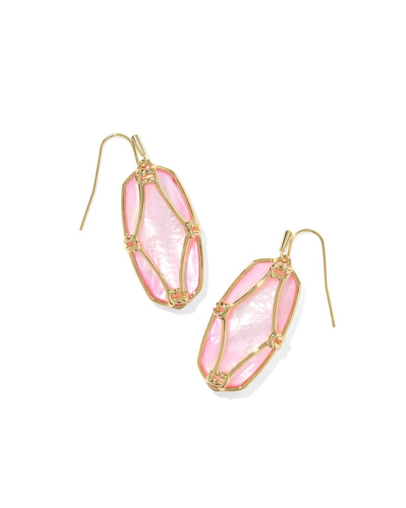 Kendra Scott Elle Lattice Frame Gold Drop Earrings - Jessi Jayne Boutique