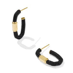 Kendra Scott Emery Gold Black Crystal Hoop Earrings - Jessi Jayne Boutique
