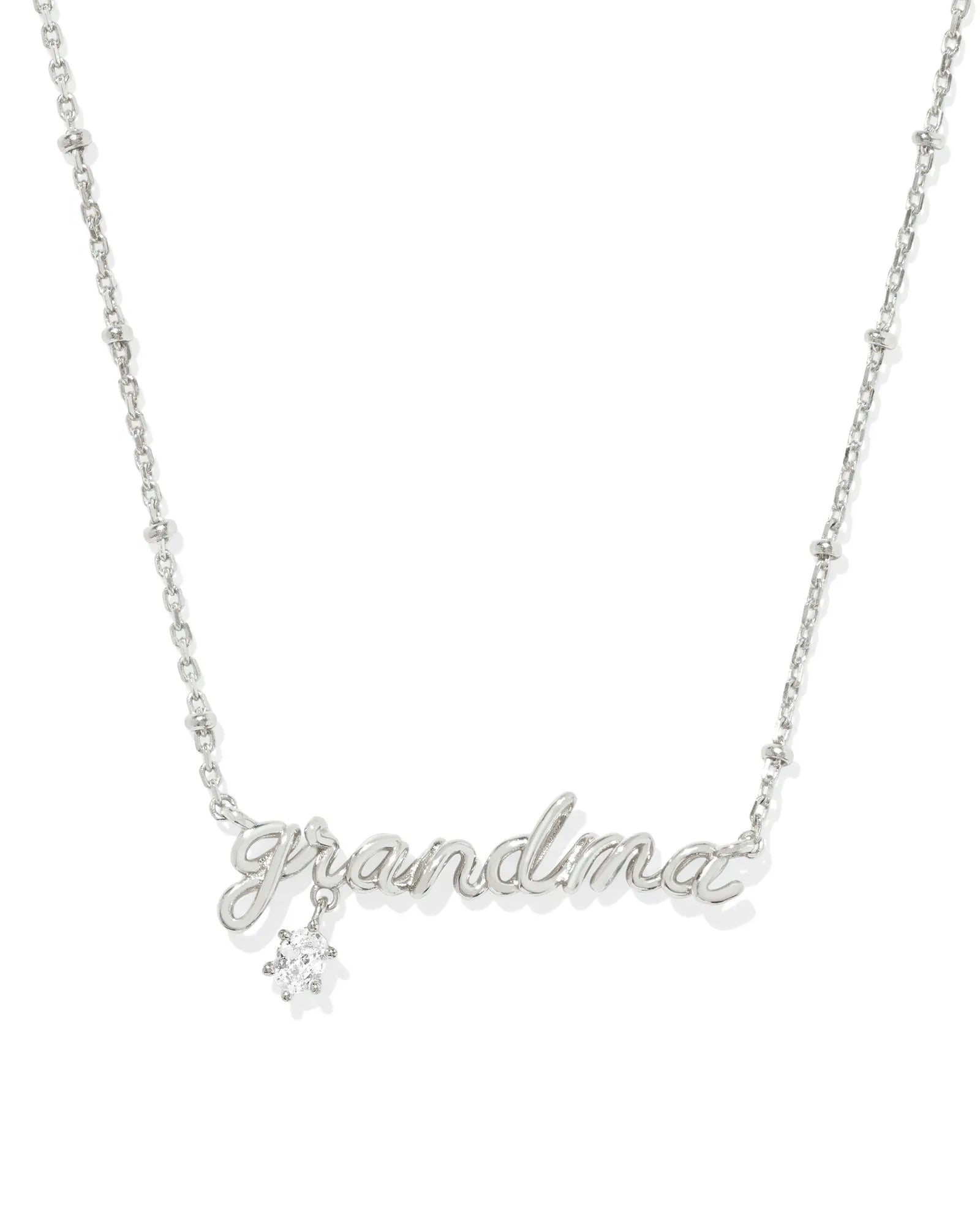 Kendra Scott Grandma Silver Crystal Short Pendant Necklace - Jessi Jayne Boutique
