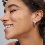 Kendra Scott Livy Huggie Earrings in White Crystal